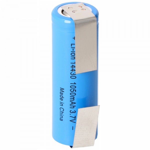 Batterie Li-ion 14430 avec cosses à souder en U 1050mAh 3,6V - 3,7V cellule lithium-ion sans électronique de protection