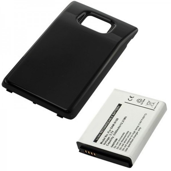AccuCell batterie adaptée pour Samsung Gt-I9100 3300mAh avec couvercle