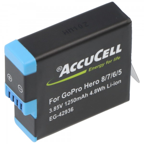 Batterie adaptée pour GoPro Hero 8 Black, Li-ion, 3.85V, 1250mAh, 4.8Wh
