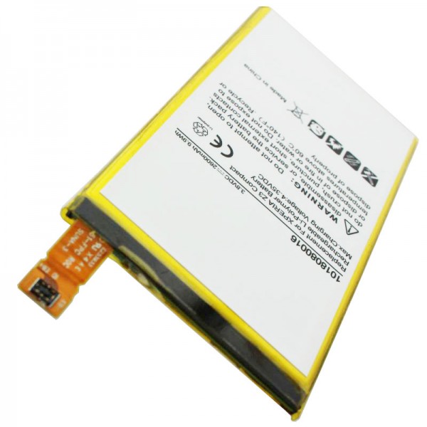 Batterie pour Sony Ericsson XPERIA Z3 Compact, LIS1561ERPC, 3,8 volts avec batterie Li-Polymer 2600mAh