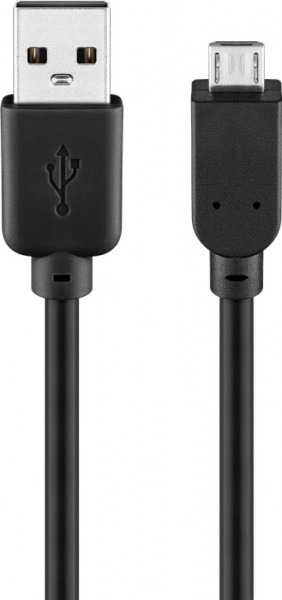 Câble USB 2.0 Hi-Speed, prise USB 2.0 noire (type A) > prise micro USB 2.0 (type B)