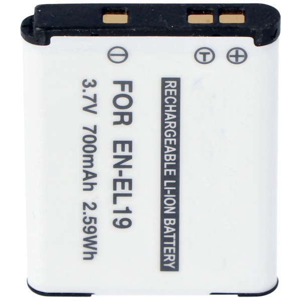 AccuCell batterie adaptée pour EN-EL19, COOLPIX S2500, S3100, S4100