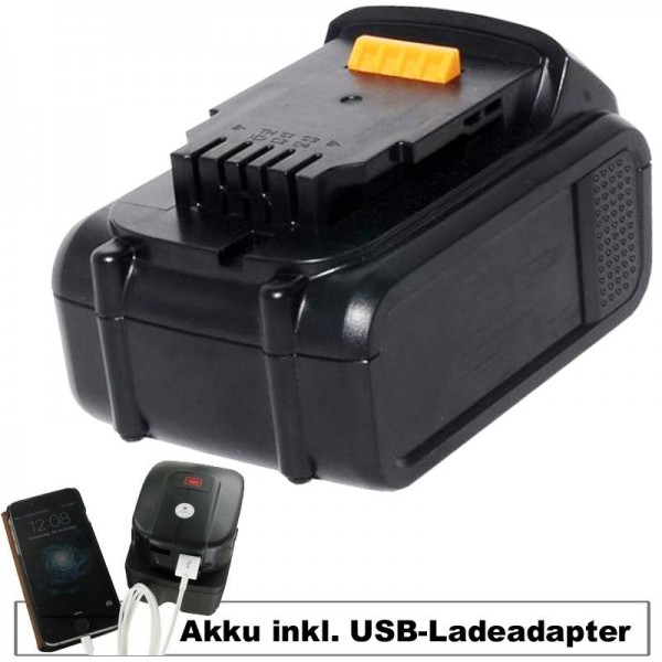 Adaptateur de charge de batterie et USB adaptable sur batterie Li-ion Dewalt DCB180, DCB182, DCB183, 18Volt 3Ah