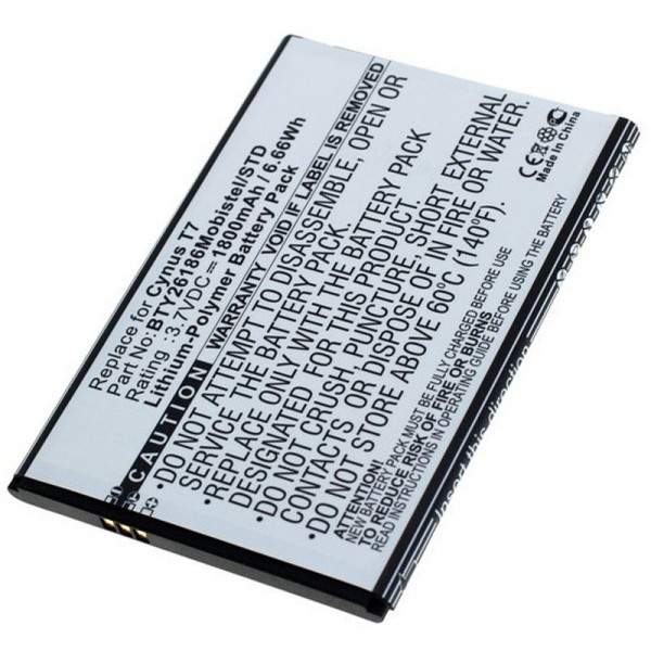 Batterie compatible avec la batterie Mobistel Cynus T7 MT-600S, MT-600W, BTY26186