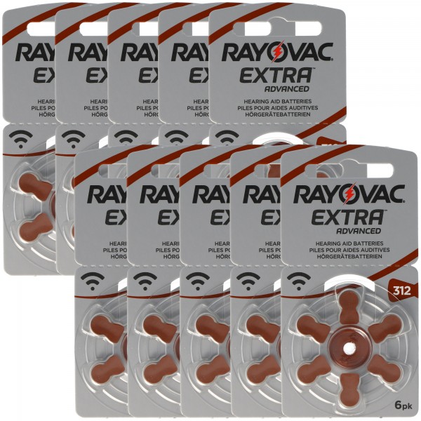 Batterie pour aides auditives 60 pièces Varta HA312, PR41, 4607, Acoustic Special max. 180mAh, 5000252003205