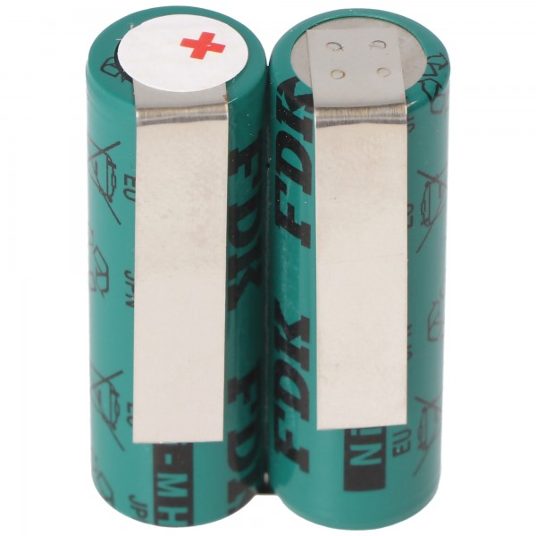 Batterie Panasonic 2HHR120 pour rasoir 2,4 Volt, 1200mAh avec étiquettes de soudure pour l'auto-remodelage, Nouveau: orange au lieu de vert