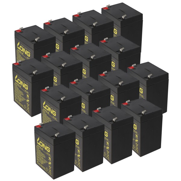 16 pièces Kung Long WP5-12 batterie au plomb 12 Volt 5Ah, adaptée au pack de batteries APCRBC140 d'APC, ensemble complet composé de 16 batteries