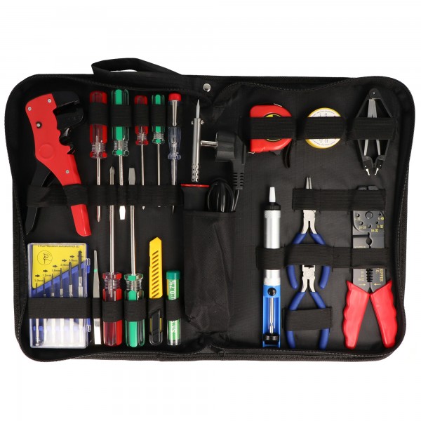 Ensemble d'outils de 20 pièces dans un sac de rangement pratique, sac à outils comprenant un kit de soudure