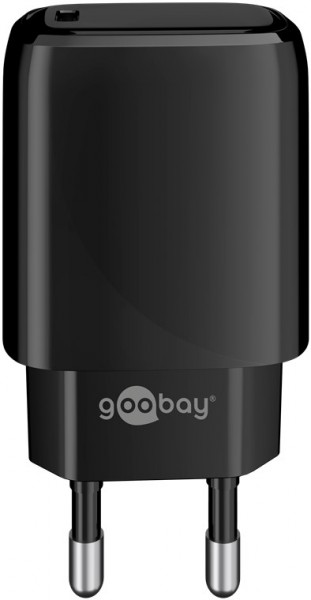 Chargeur rapide Goobay USB-C™ PD (Power Delivery) (20W) noir - adapté aux appareils avec USB-C™ (Power Delivery) tels que l'iPhone 12