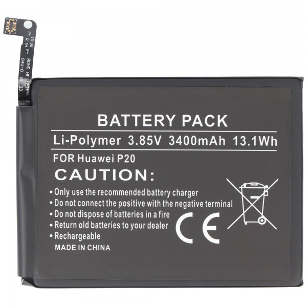 Batterie compatible avec la batterie Huawei P20 Lite HB366481ECW Li-Polymer 3.85 Volt avec 3000mAh max. 11,6Wh