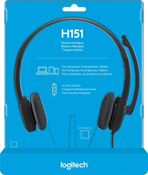 Logitech Headset H151, audio, stéréo noir, vente au détail