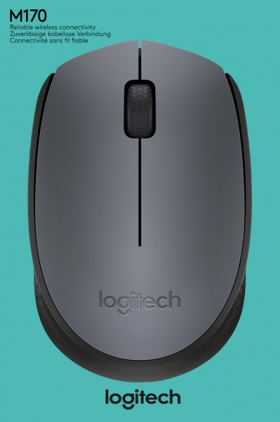 Logitech Mouse M170, sans fil, optique grise, 1000 dpi, 3 boutons, vente au détail