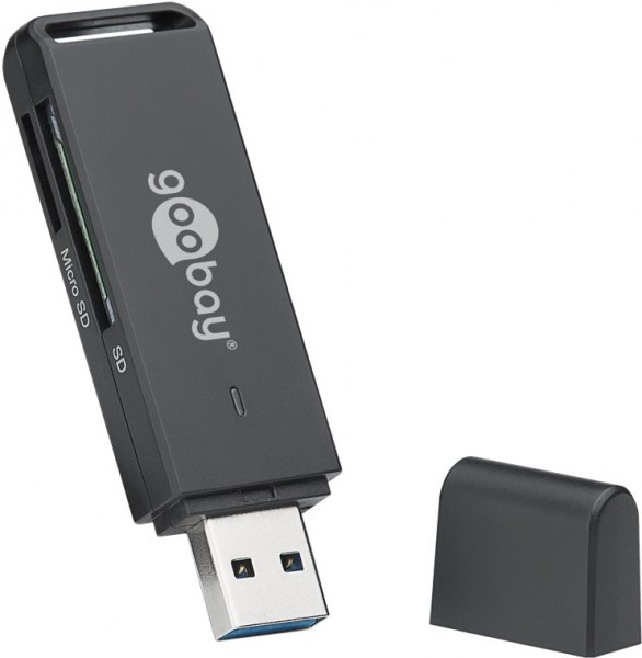 Lecteur de carte Goobay USB 3.0 - pour lire les formats de carte mémoire MicroSD et SD