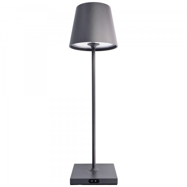 Lampe à poser LED haute qualité hauteur 38cm gris graphite ronde 2.2W FLEX-MOOD 2200K/2700K IP54 168/197LM RA85 DIM