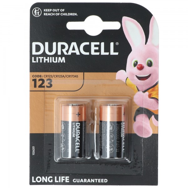 Duracell Photobattery CR123A Ultra Lithium 3 Volts avec 1400mAh sous Blister