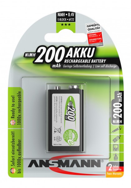 Batterie Ansmann maxE NiMH E-Block 200mAh