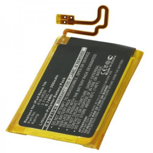 Batterie AccuCell pour Apple Ipod Nano 7, 616-0639, 616-0640