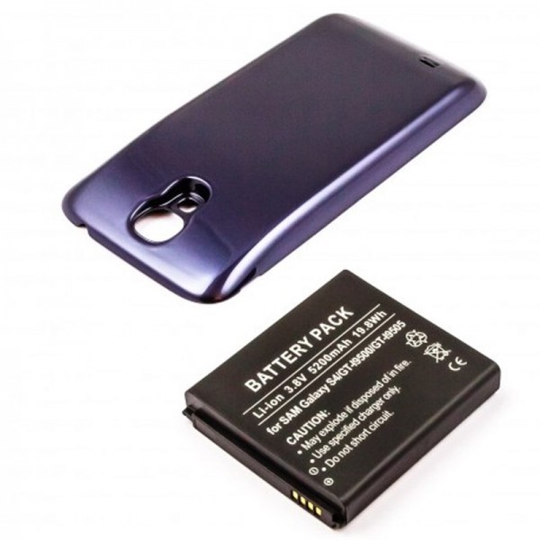 Samsung Galaxy S4, GT-I9500 5200mAh batterie réplique avec couvercle accessoire bleu et NFC