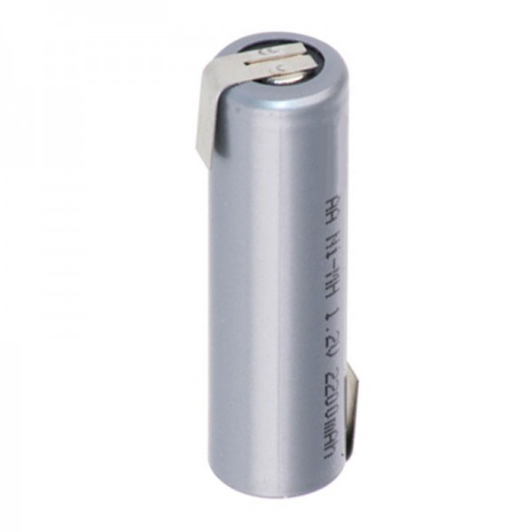 Mignon Batterie rechargeable AA 1.2 Volt 1600mAh Flat-Top Batterie rechargeable NiMH 49,5 x 14,5 mm avec cosses à souder en forme de Z