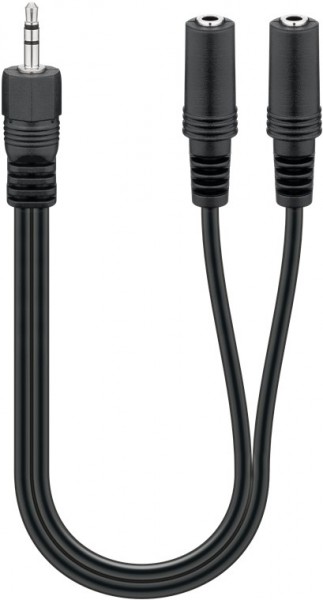 Câble adaptateur Goobay Audio Y (stéréo 3,5 mm) - fiche jack 3,5 mm (3 broches, stéréo) > 2x prise jack 3,5 mm (3 broches, stéréo)