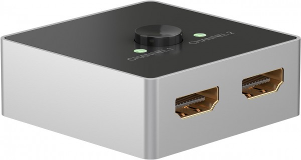Goobay Manual HDMI™ switch box 2 to 1 (4K @ 60 Hz) - pour basculer entre 2x appareils HDMI™ connectés à 1x écran HDMI™