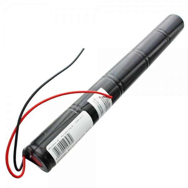Batterie lumière de secours NiCd 6,0V 4500mAh L1x5 Mono D avec câble de 200mm sur un côté