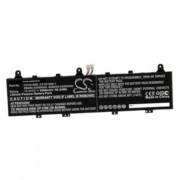 Batterie adaptée pour Asus FX506IV, 0B200-03590000, B0B200-03620000 Li-Polymer 5600mAh 15.4V