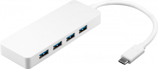 Adaptateur multiport USB-C à 4 voies pour la connexion simultanée de 4 prises USB 3.0 A à la prise USB-C