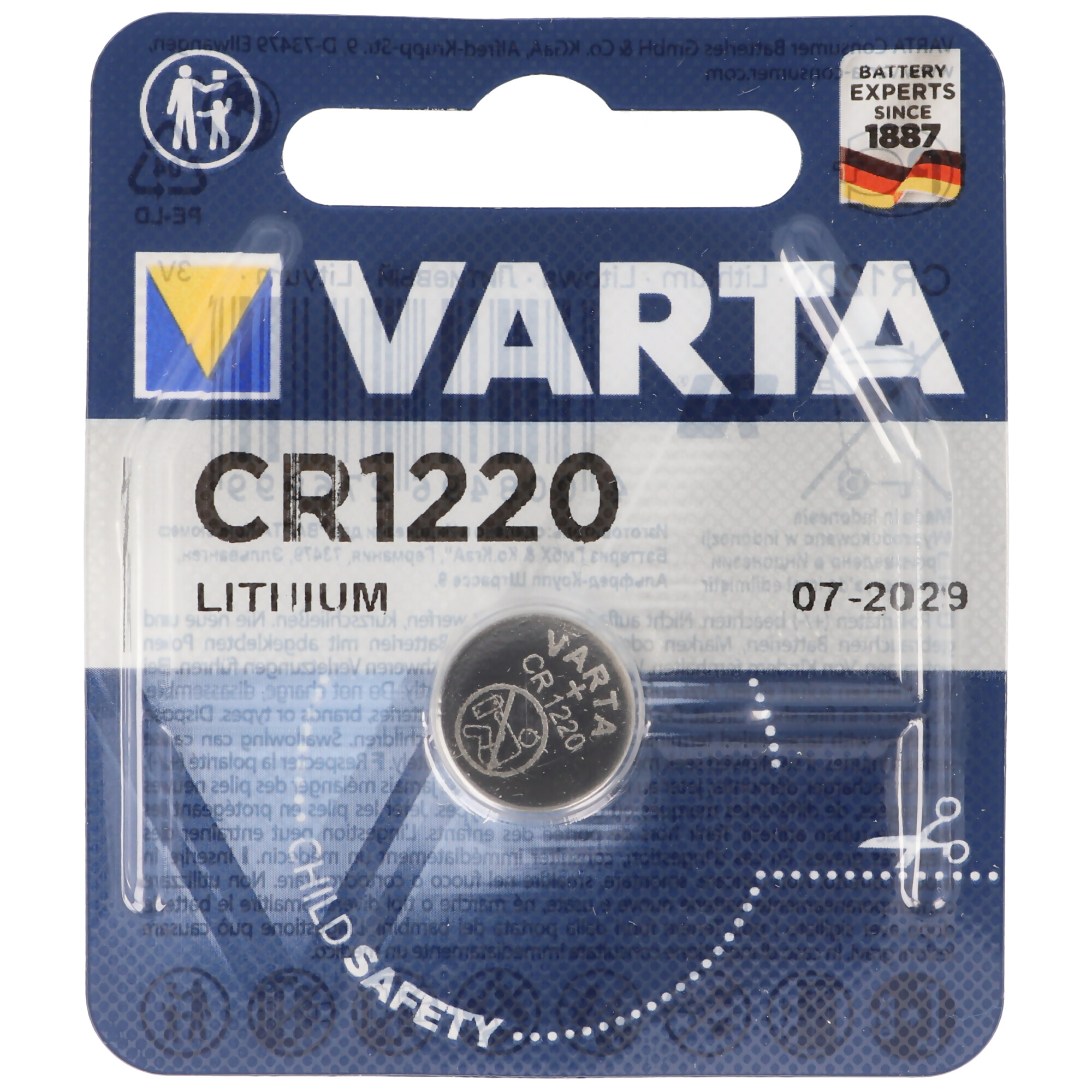 4 piles Varta CR1220