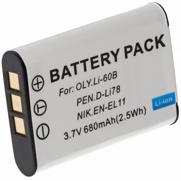 AccuCell batterie convient pour Ricoh DB-L70, DB-80, batterie R50
