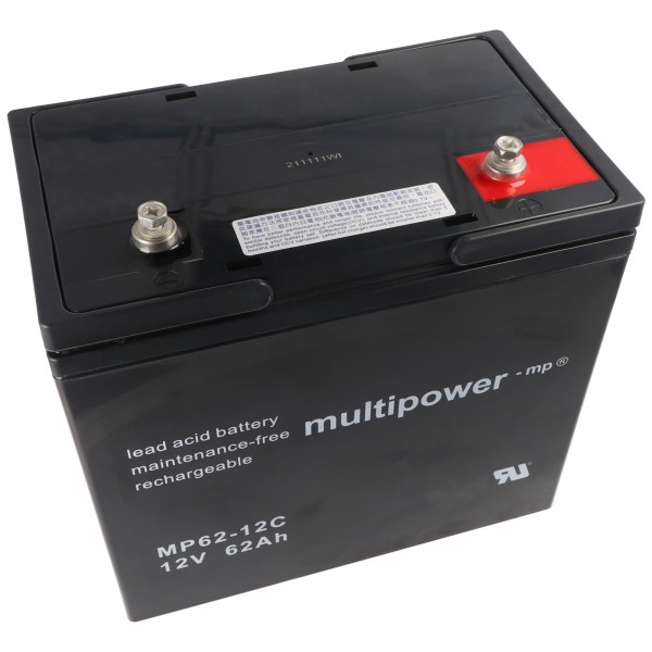 Batterie au plomb Multipower MP62-12C avec connexion à vis M8