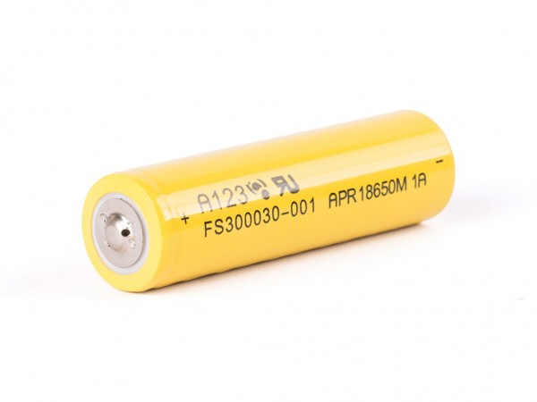 A123 APR18650M-A1 LiFePo4 batterie 1100mAh 3.2V - 3.3V (pôle positif augmenté)