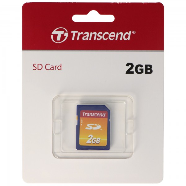 Transcend SD Card 2GB la carte mémoire sécurisée au format tampon
