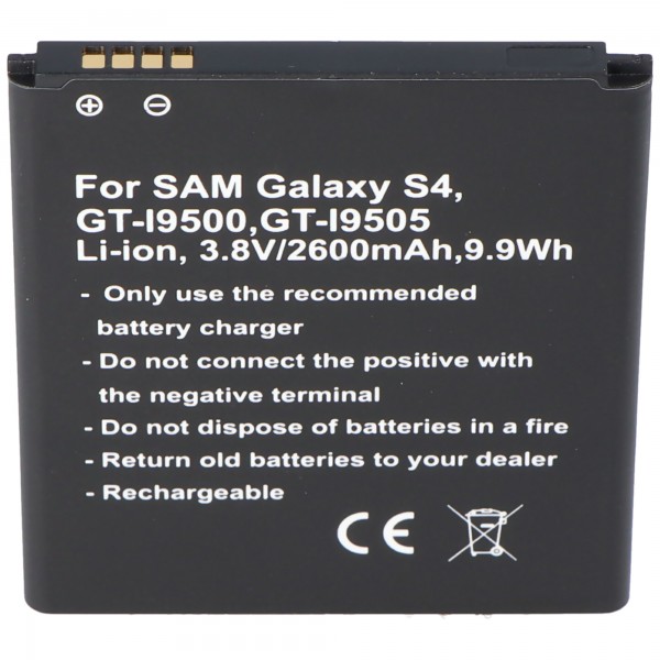 Batterie compatible pour Samsung Galaxy S4 Galaxy S4 LTE + active, GT-I9295, GT-I9500, GT-I9505, GT-i9515