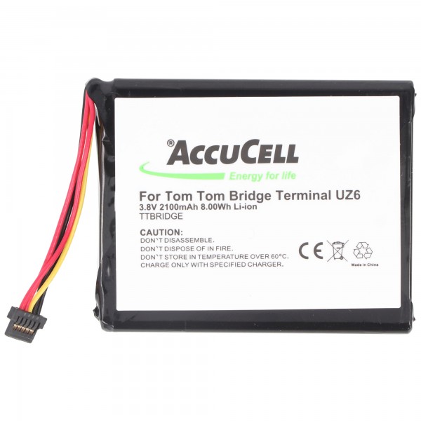 Batterie adaptée pour TomTom Bridge, TomTom Model UZ6 1CP515161HR, adaptée pour rescuetrack, entre autres, 3,8 Volt 2100mAh 7,98 Wh