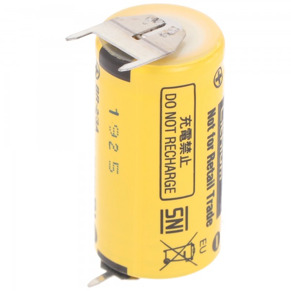 Batterie au lithium Panasonic BR-2 / 3AE2SPE avec contact d'impression 3,0 volts