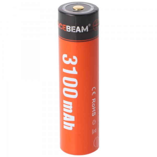 Batterie Li-Ion AceBeam 18650, ARC18650H-310A, 3,6 V, 3100 mAh, avec port de chargement micro USB