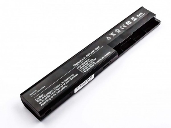 Batterie pour ASUS F301, A31-X401, Li-ion, 10.8V, 4400mAh, 47.5Wh, noire
