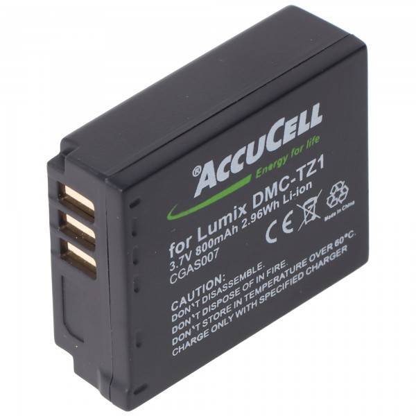 AccuCell batterie adaptée pour Panasonic CGA-S007, CGR-S007, DMW-BCD10