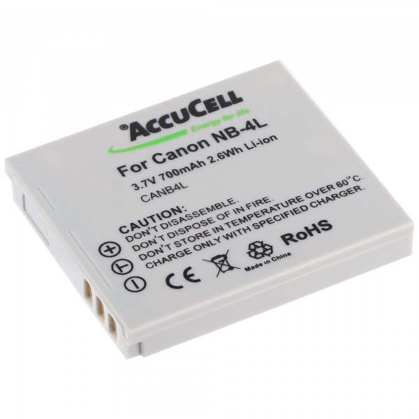 AccuCell batterie adaptée pour Canon NB-4L batterie