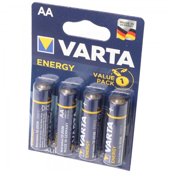 Pile alcaline Varta Energy, mignon, AA, LR06, 1.5V, paquet de 4