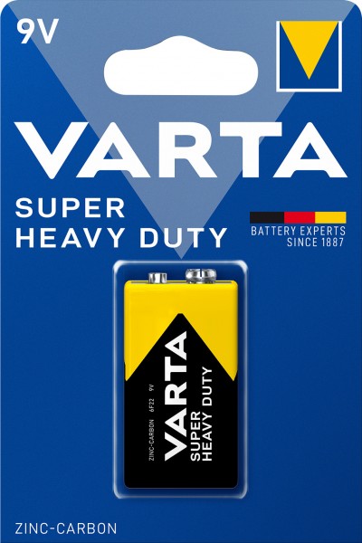 Batterie zinc-carbone Varta, E-Block, 6F22, 9V, 1 paquet