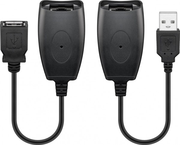Câble d'extension Goobay USB 2.0 Hi-Speed, Noir - Fiche USB 2.0 (Type A) > Prise USB 2.0 (Type A)