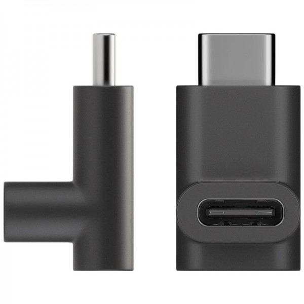 Adaptateur USB-C vers USB-C 90 degrés, femelle noire USB-C coudée vers USB-C mâle