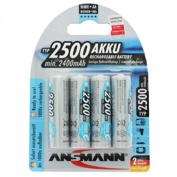 Ansmann maxE Mignon AA 2500mAh Pile sous 4 ampoules