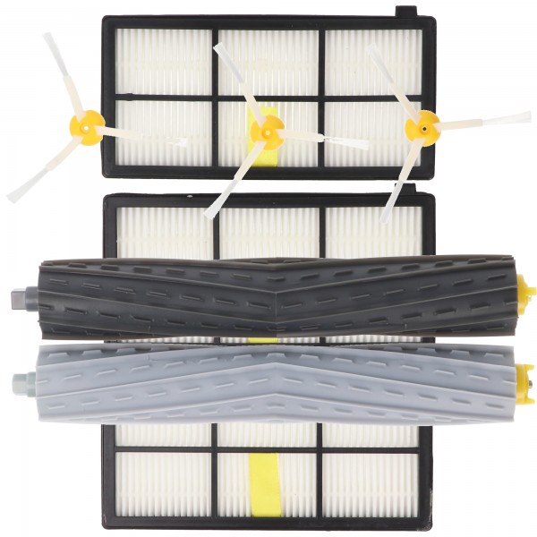 Kit d'accessoires pour aspirateur compatible avec iRobot Roomba série 800, filtres, brosses d'aspiration, brosses latérales