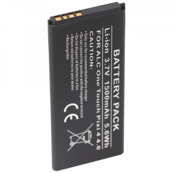 Batterie compatible avec les batteries Alcatel One Touch Pixi 4 4.0 TLi015M1, TLi015M7, OT-4034 3.8 Volt 1500mAh