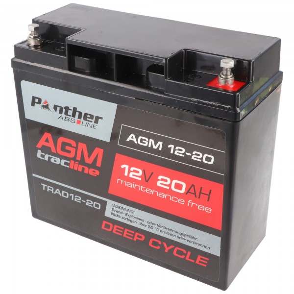 Batterie plomb Panther tracline AGM Deep Cycle 12V 20Ah Batterie plomb gel AGM