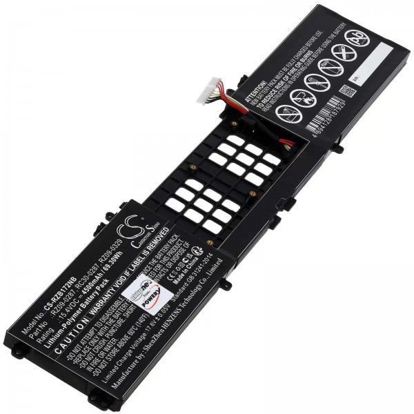 Batterie pour ordinateur portable Razer Blade Pro 17 2019, Blade Pro 17 2020, type RZ09-0287 - 15,4V - 4500 mAh