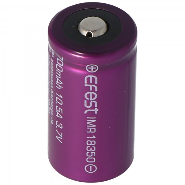 Efest Purple IMR18350 - Batterie Li-Ion 700mAh 3.7V (pôle positif surélevé)